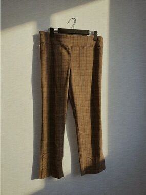Elliott Lauren Plaid Brown Dress Pants